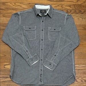 Polo Jeans Co by Ralph Lauren Shirt Men’s M Gray Button Down Long Sleeve Rugged